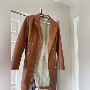 Princess Polly US size 2 camel colored faux leather jacket